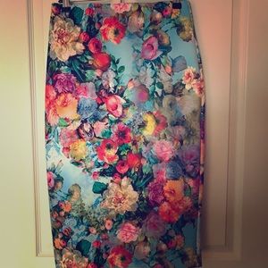 Floral pencil skirt
